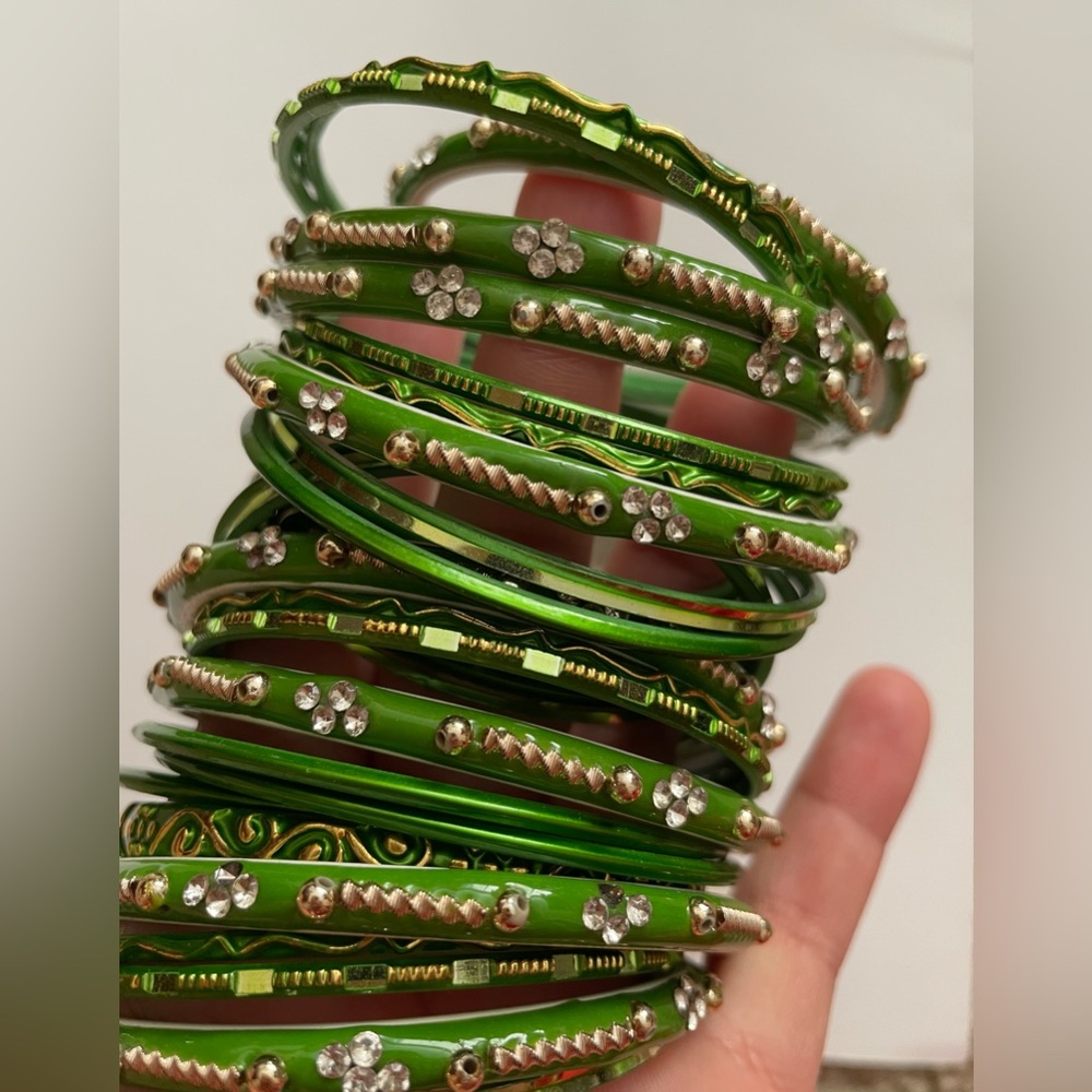 Elegant Green Bangles Set